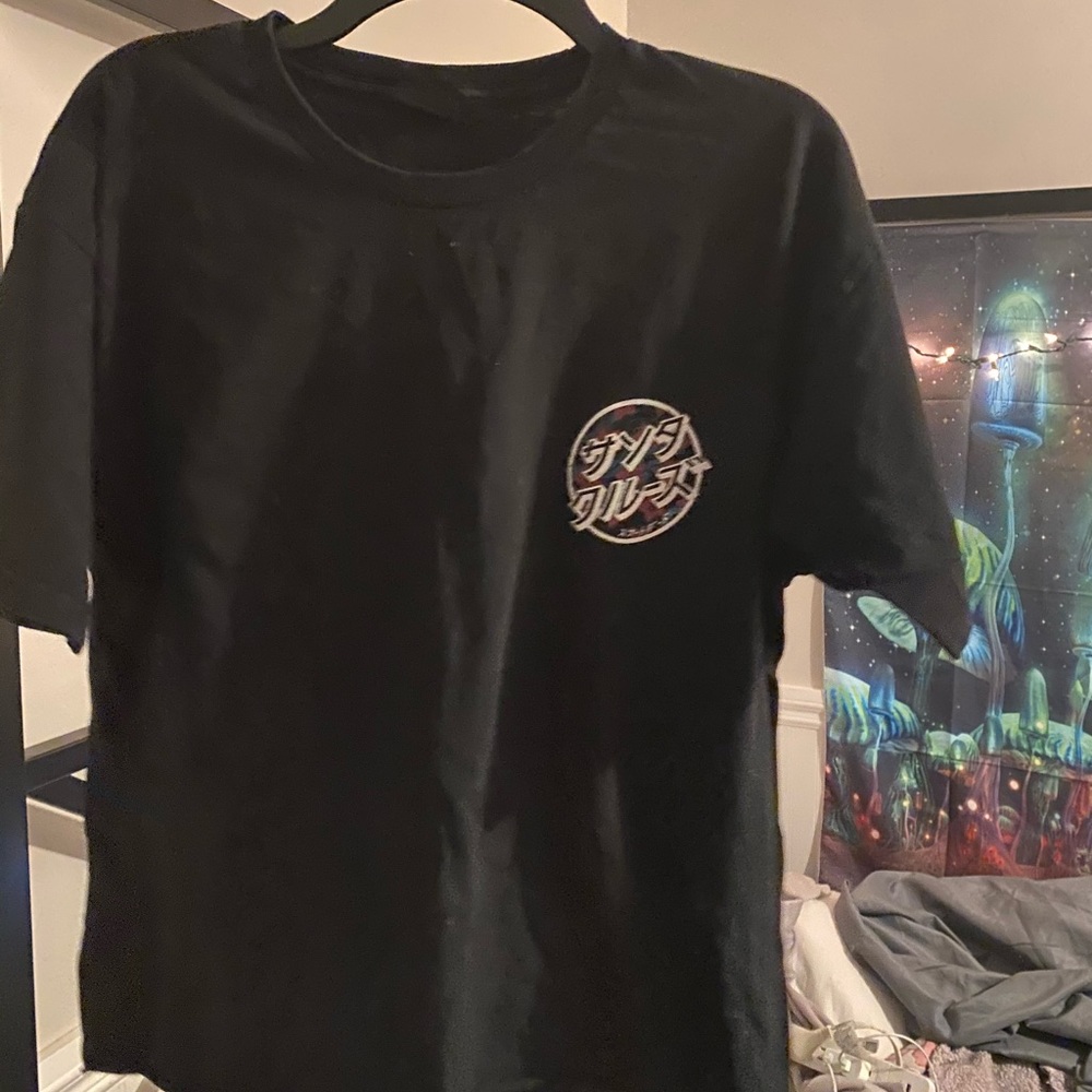Black Santa Cruz shirt with Japanese lettering